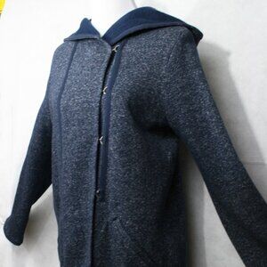 Max Studio Cotton Knit Tunic Sweater Sweatshirt w/ Lined Hood & Pockets SZ S EUC